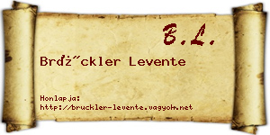 Brückler Levente névjegykártya